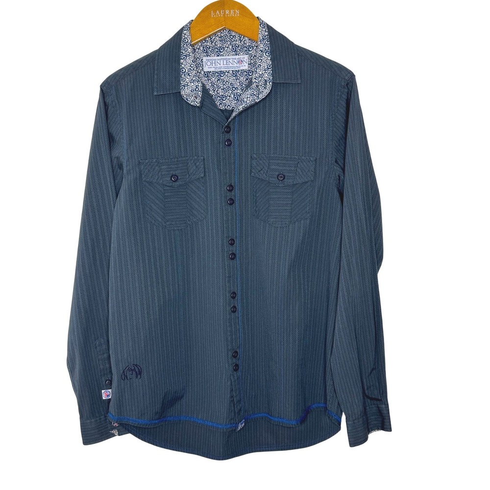 John Lennon by Bag One Art Button Front Shirt Mens‎ M